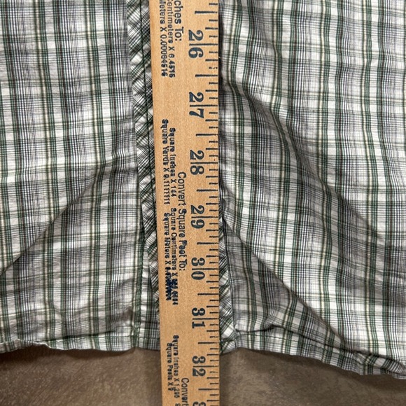 Old Navy Live Mens XXL Green Plaid Pearl Snap Western Shirt Long Sleeve Cotton - Picture 6 of 8